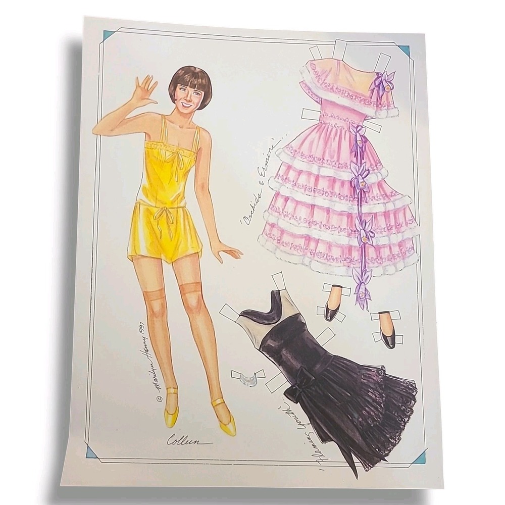 Colleen Paper Doll Sheet 1997 Loose‎ Clothing Page Pink Dress Black Gown
